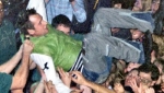 Martin goes crowd surfing