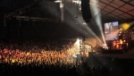 Fans pack out the huge arena to see the band