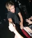 Martin shakes hands with the fans
