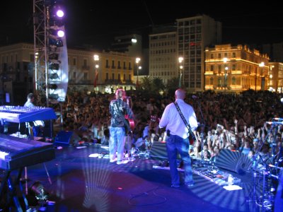 Delirious? on stage in Omonia Square, Athens