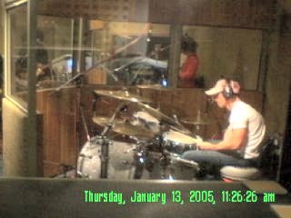 Stew with his drums in the studio