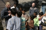 Martin and Jon visit with children in Mumbai