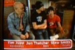 Tim, Jon and Stew being interviewed