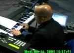 Tim playing the keyboard