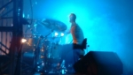 Stew at the drums, in a blue haze